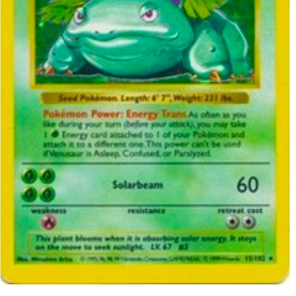 Pokémon TCG Venusaur base set Holo rare 15/102 - Picture 2 of 2